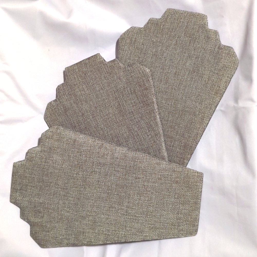 Set of 3 12.5" grey tweed necklace display easels